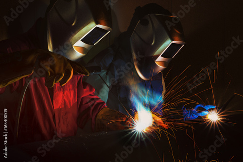 Welding worker at factory,industrial worker.