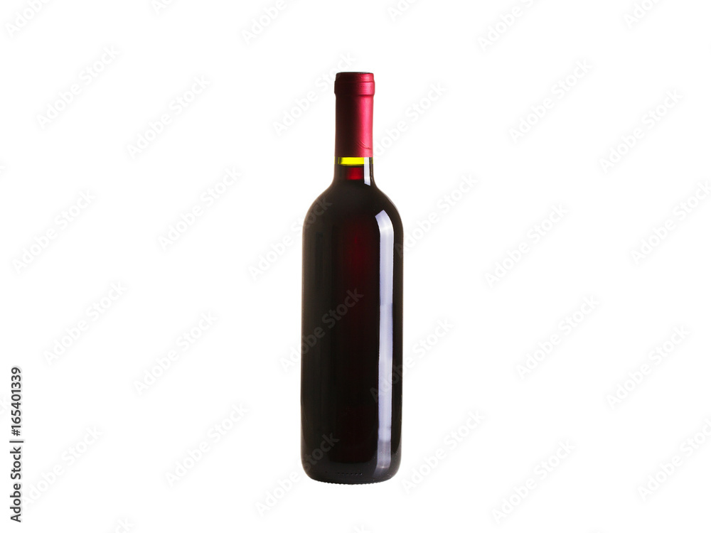 Bottle of wine, isolated on white background