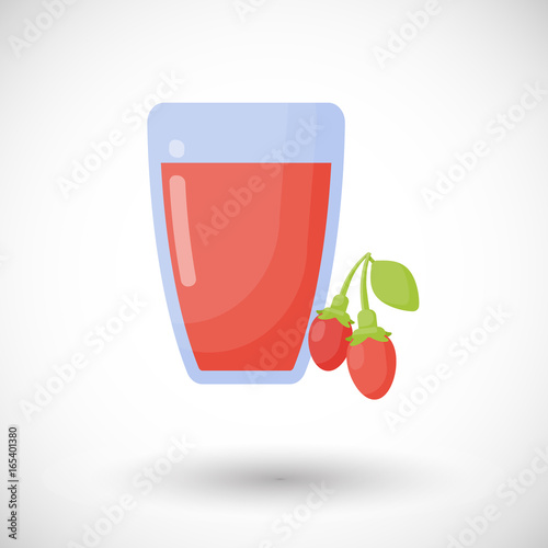 Goji berries juice vector flat icon