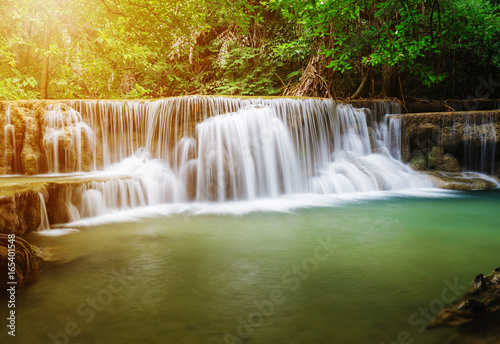Huay Mae Kamin waterfall in Khuean Srinagarindra National Park  Kanchanaburi  Thailand