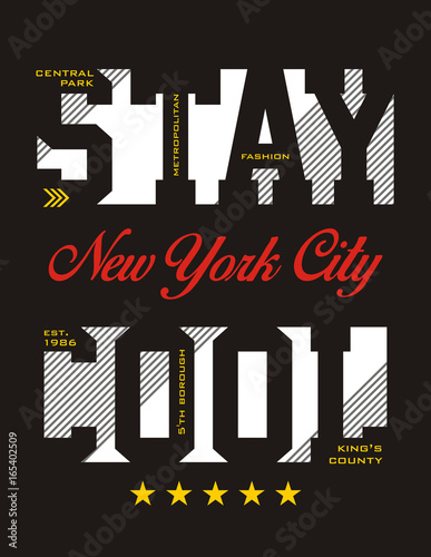 Plakat Stay Cool NYC, wektor