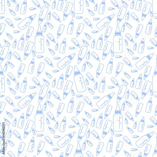 pattern of a bottle for a newborn, contours. vector
