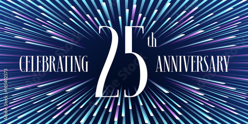 25 years anniversary vector icon, banner