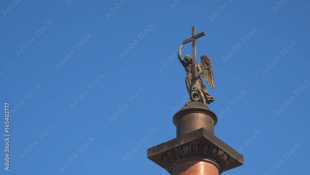 Angel on the Alexander Column in the Palace Square in St. Petersburg Russia Angel on the Alexander Column in the Palace Square in St. Petersburg Russia