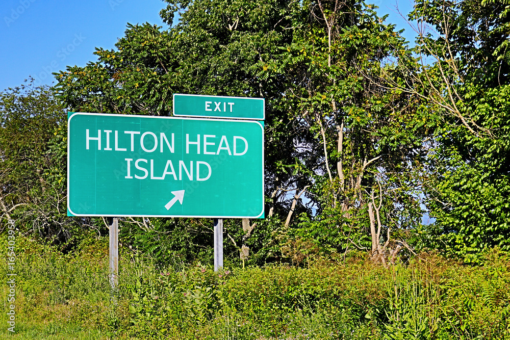 US Highway Exit Sign For Hilton Head Island