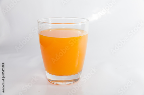 orange juice on white background