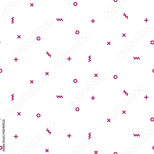 Gradient geometric shapes and lines seamless vector pattern.