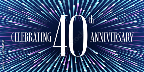 40 years anniversary vector icon, banner