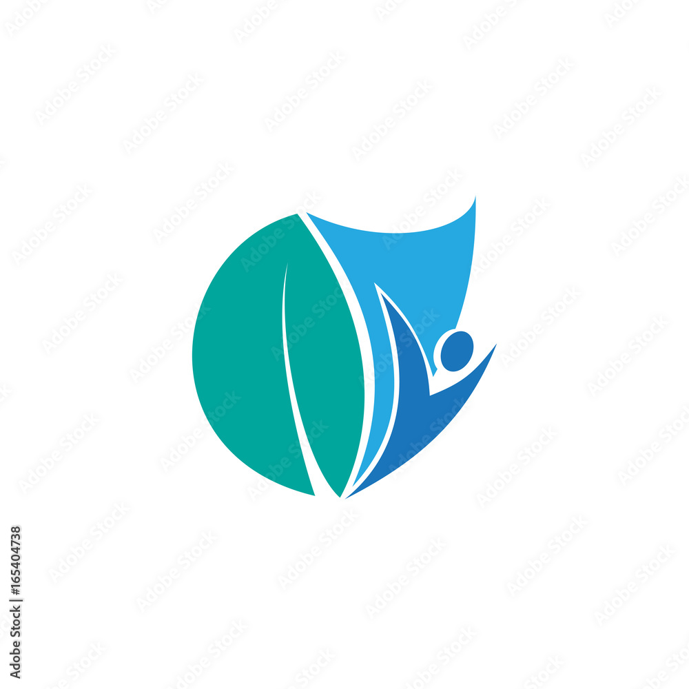 leaf vector logo design, eco-friendly concept