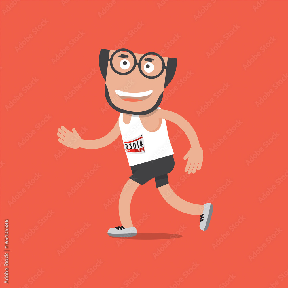 Running Man On Red Background Vector Illustration Running Man On Red Background Vector Illustration