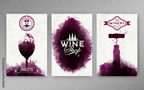 Design templates background wine stains. Suitable for promotions, brochures, tasting events, wine presentation or wine list. Vector
