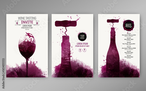 Fotografie, Tablou Design templates background wine stains