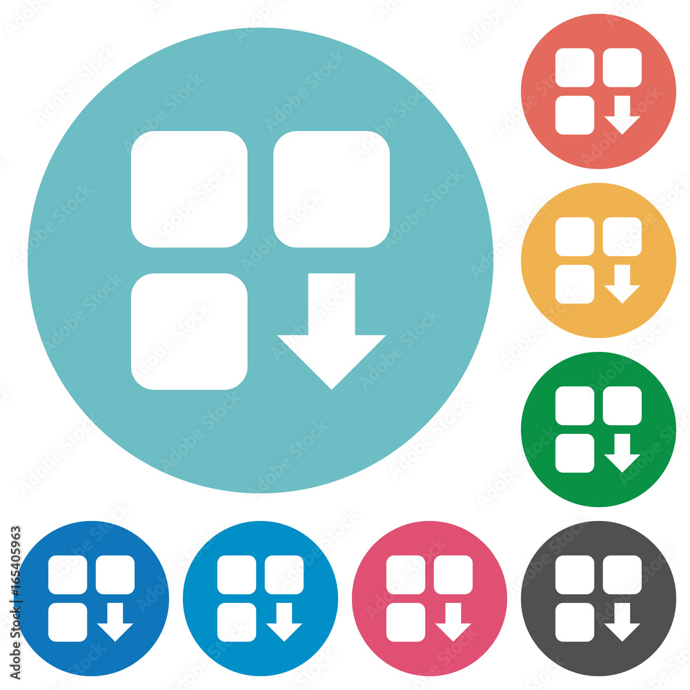 Move down component flat round icons Move down component flat round icons