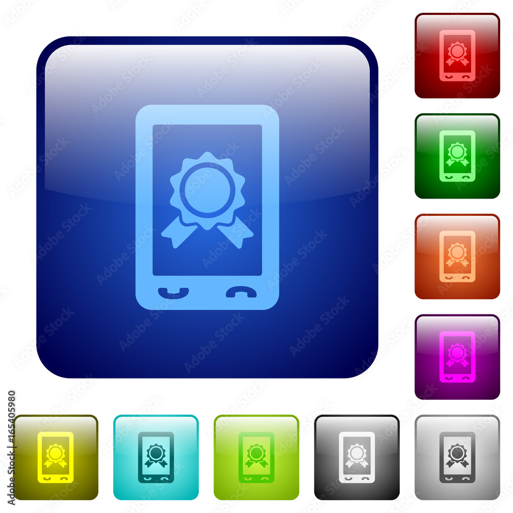 Mobile certification color square buttons Mobile certification color square buttons
