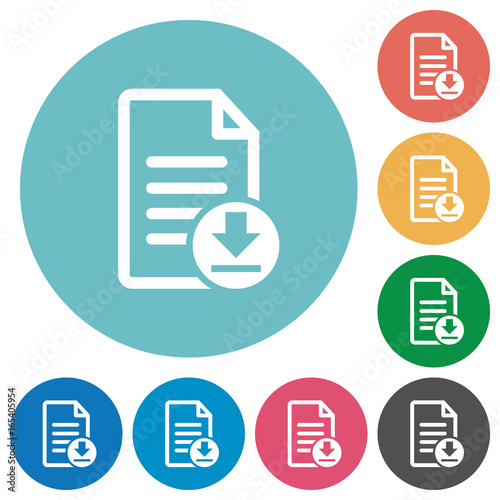 Download document flat round icons