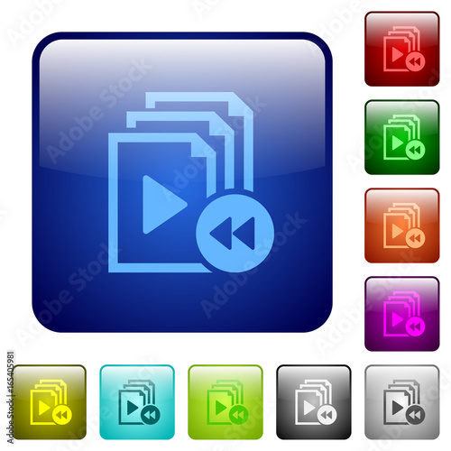Playlist fast backward color square buttons