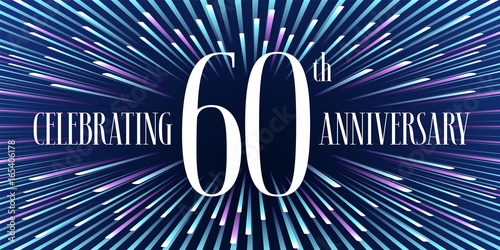 60 years anniversary vector icon, banner