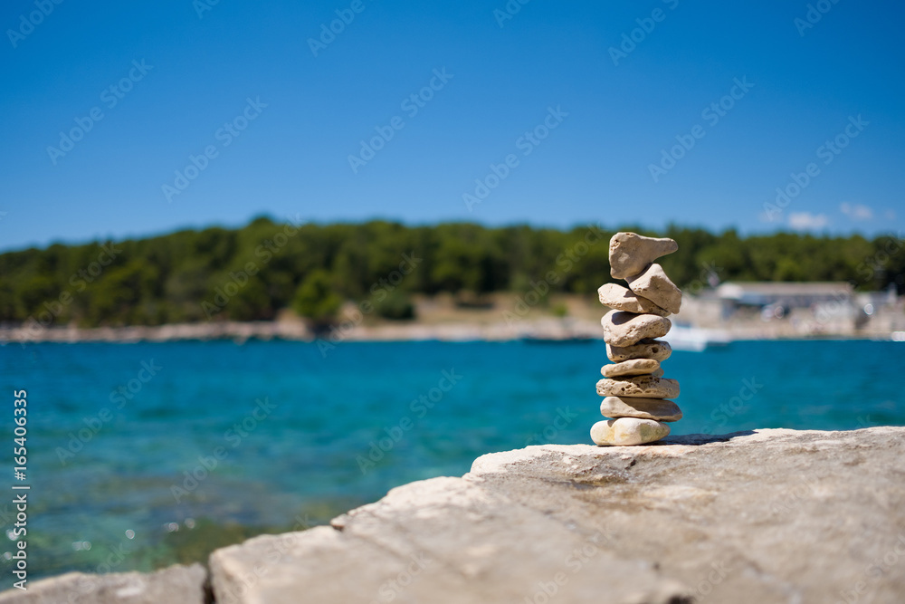 Stapled stones at the beach in Croatia Stapled stones at the beach in Croatia