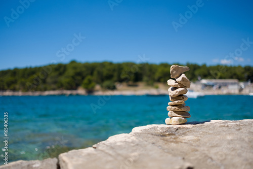 Fototapeta Naklejka Na Ścianę i Meble -  Stapled stones at the beach in Croatia
