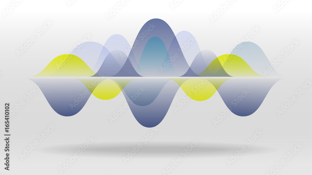 Colorful motion sound wave abstract vector background - obrazy, fototapety, plakaty 