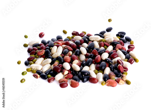 grains mix beans  isolated on white background