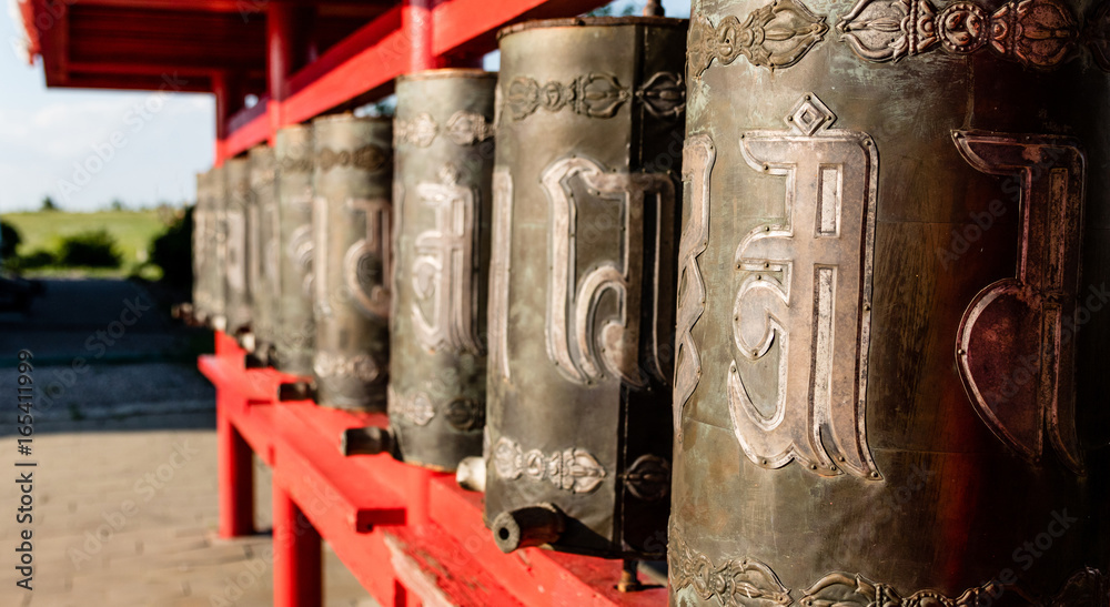 Buddhist Prayer Drums Stock Photo | Adobe Stock