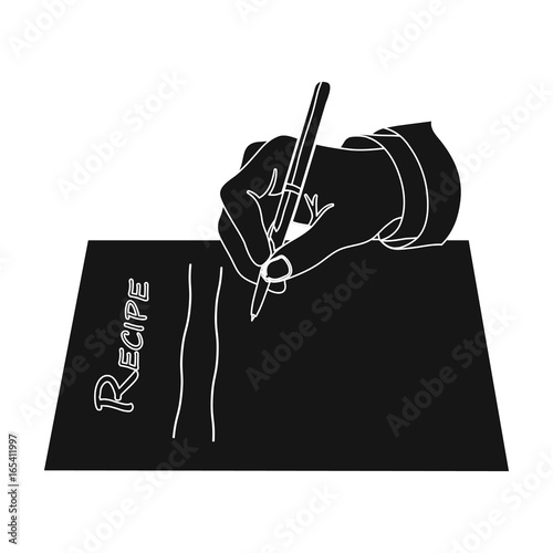 The doctor prescribes the prescription. Medicine single icon in black style vector symbol stock illustration web.
