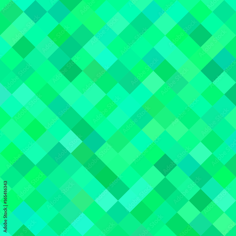 Square pattern background - geometrical vector illustration from diagonal squares in green tones
