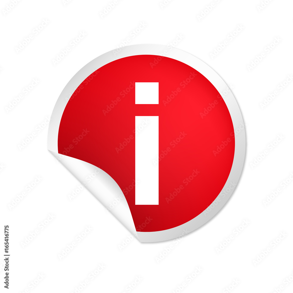 runder Sticker rot Info runder Sticker rot Info