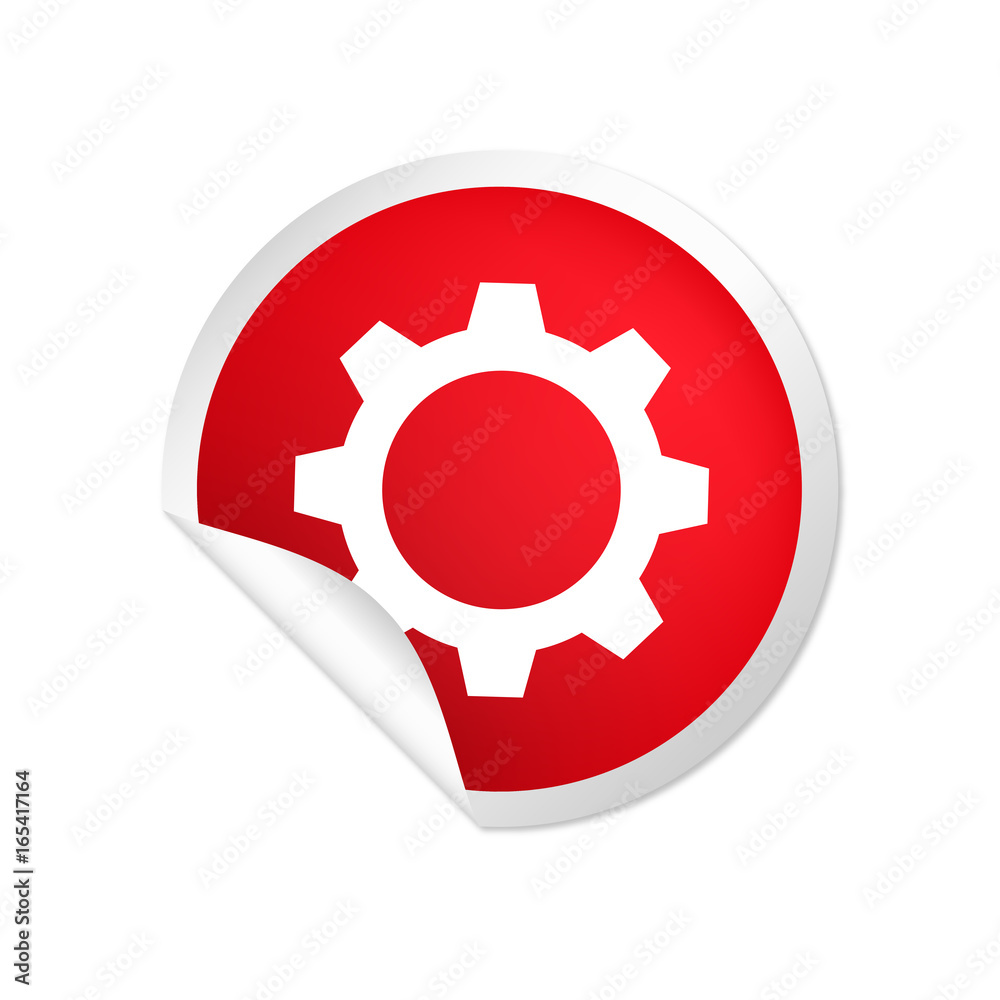 runder Sticker rot Zahnrad Systemeinstellungen runder Sticker rot Zahnrad Systemeinstellungen