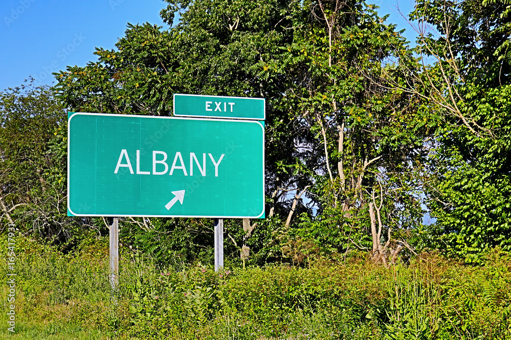 US Highway Exit Sign for Albany