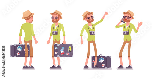 Tourist man with luggage © andrew_rybalko