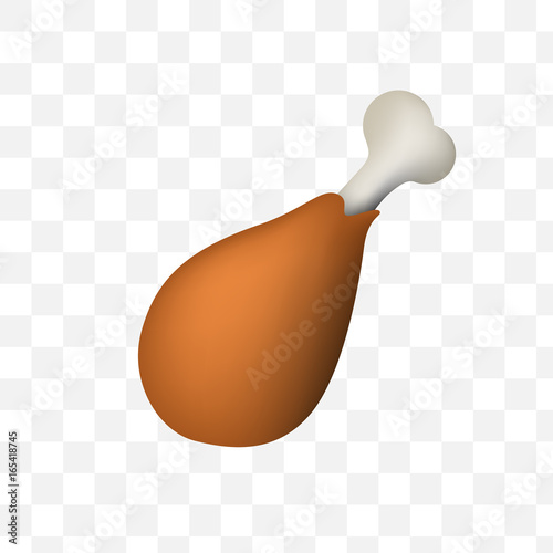 Chicken Emoticon . Isolated Vector Illustration 