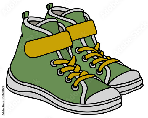 Green and yellow childrens sneakers