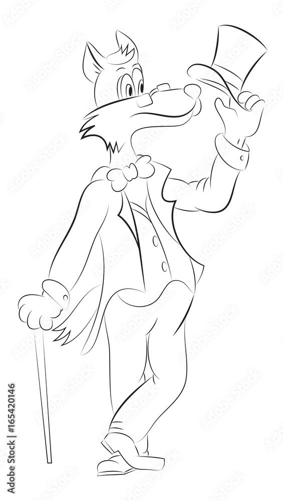 Cartoon image of cute wolf. An artistic freehand picture. Cartoon image of cute wolf. An artistic freehand picture.