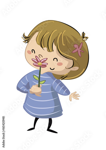 Niña con una flor