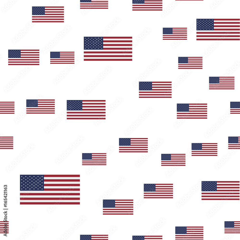 Fototapeta premium United States of America seamless pattern with Flag. Flat vector illustration EPS 10