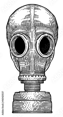 Cartoon image of gas mask. An artistic freehand picture.