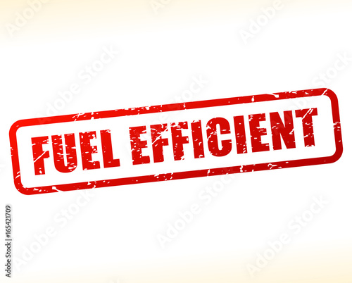 fuel efficient text buffered on white background