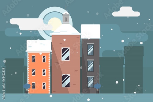 European winter cityscape