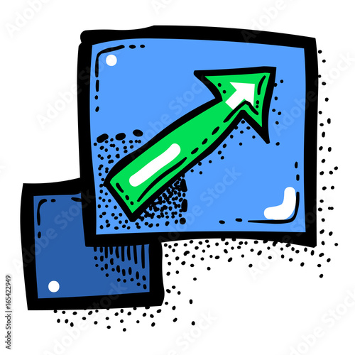 Cartoon image of Zoom Icon. Enlarge and decrease symbols. An artistic freehand picture.