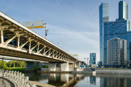 Fragment of Moscow-City - International Business Center, Moscow , Russia.