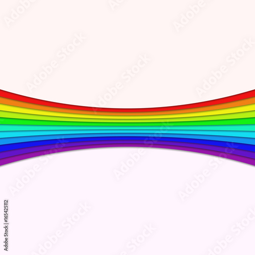 Rainbow color curved stripes - vector page separator design element