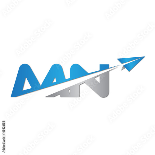 MN initial letter logo origami paper plane