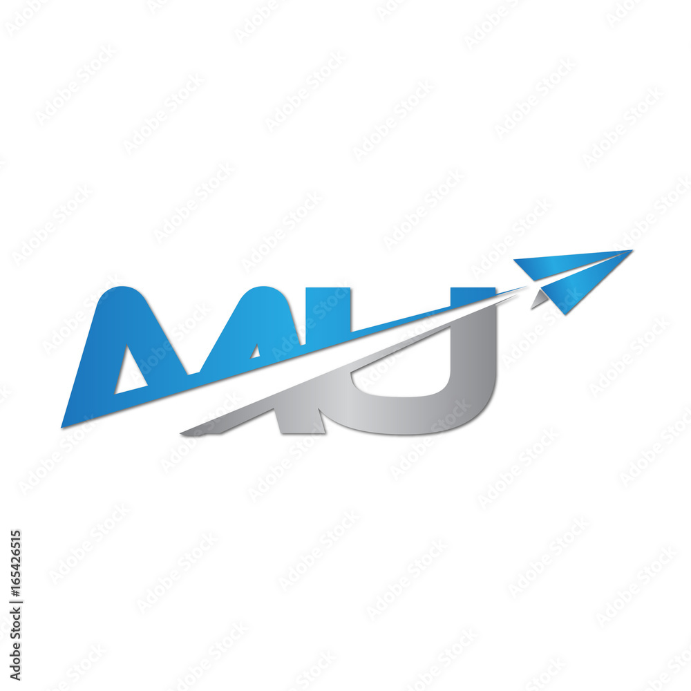 MU initial letter logo origami paper plane MU initial letter logo origami paper plane