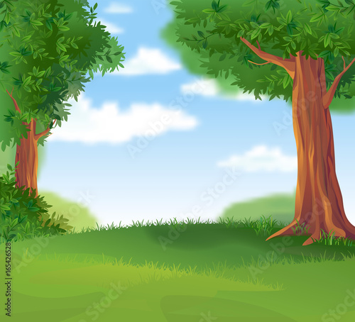 Green Landscape in the summer sunny day