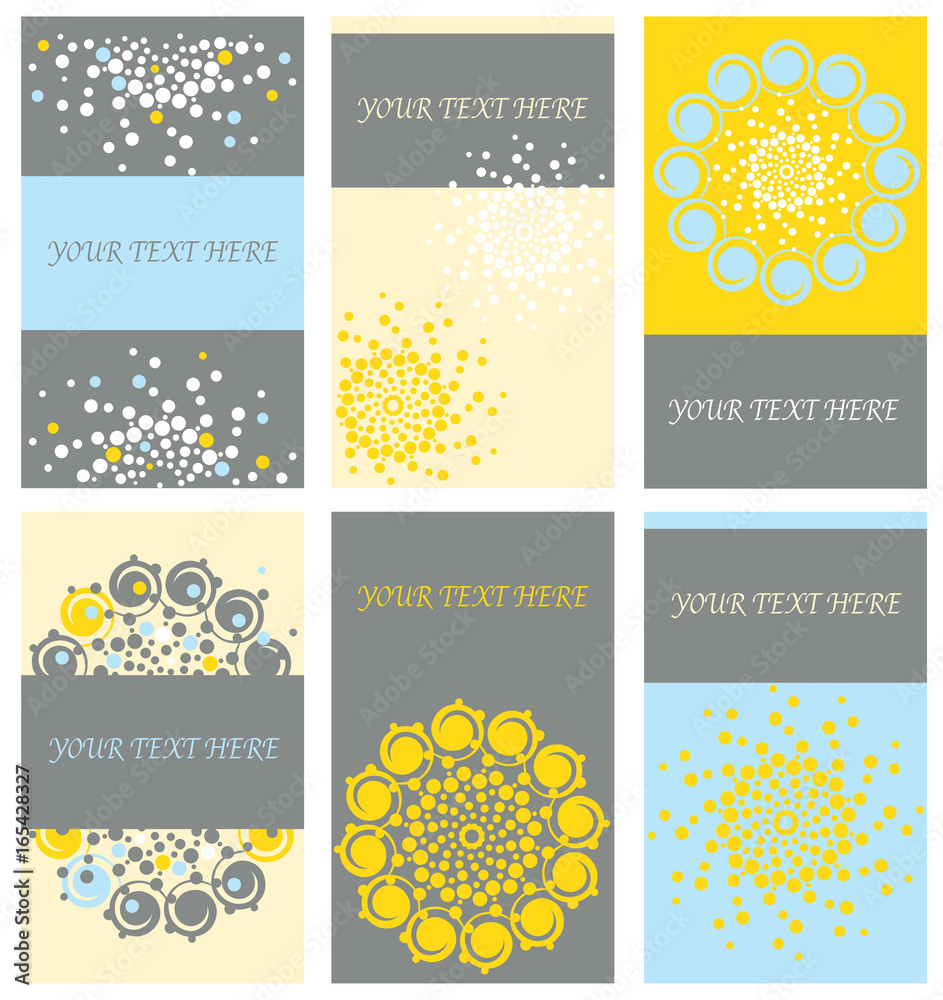 Naklejka premium set of creative cards. Flyer. Brochure. Business cards. Fashionable layout of invitations.