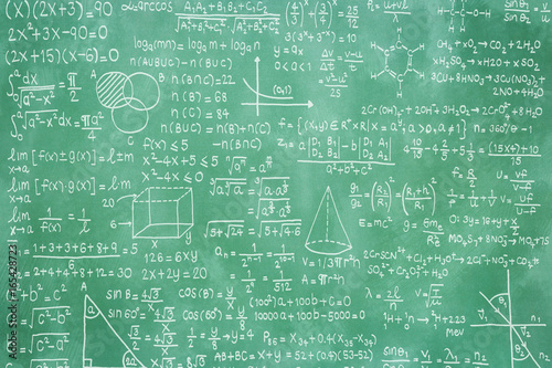 green blackboard with math formula