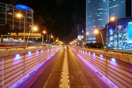 Tel Aviv - 20.04.2017: Tel aviv Azrieli center and transportation hi-way