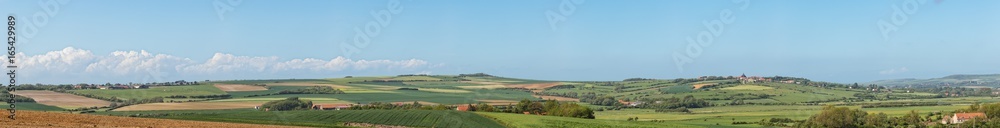 A patchwork of fields and meadows near Wimereux at the Opal Coast.